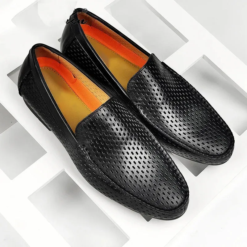 Veltique Glide Croc-textured Loafers